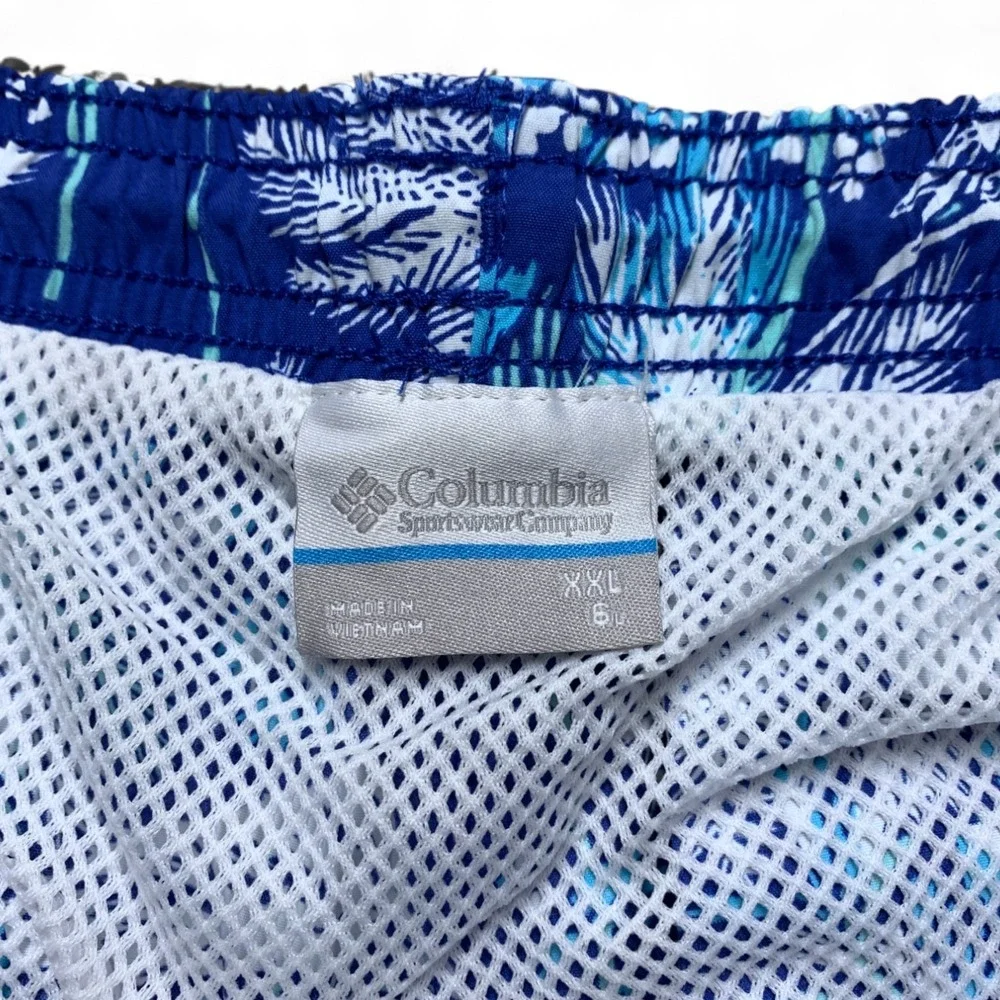 Columbia PFG Fishing Super Backcast Swim Trunks Mens XXL Blue Fish OmniShade NWT